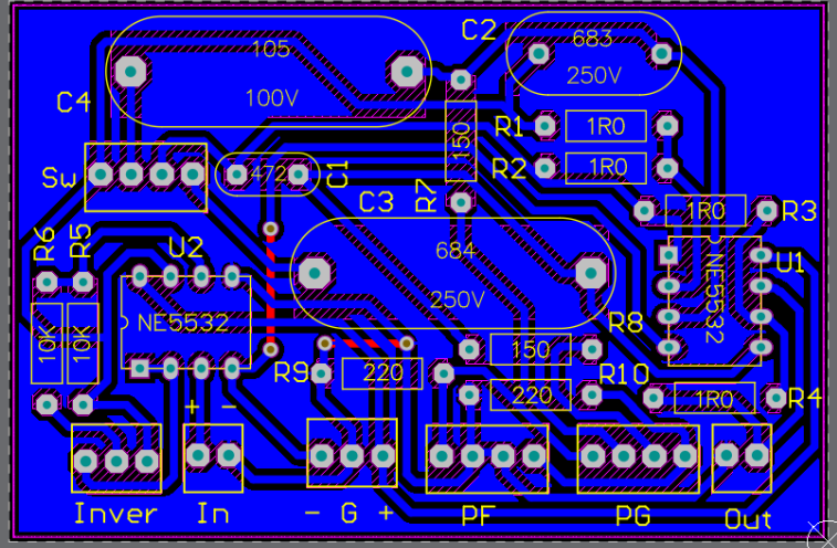PCB design of the circuit