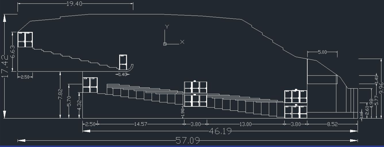 Cross section of the auditorium redesign